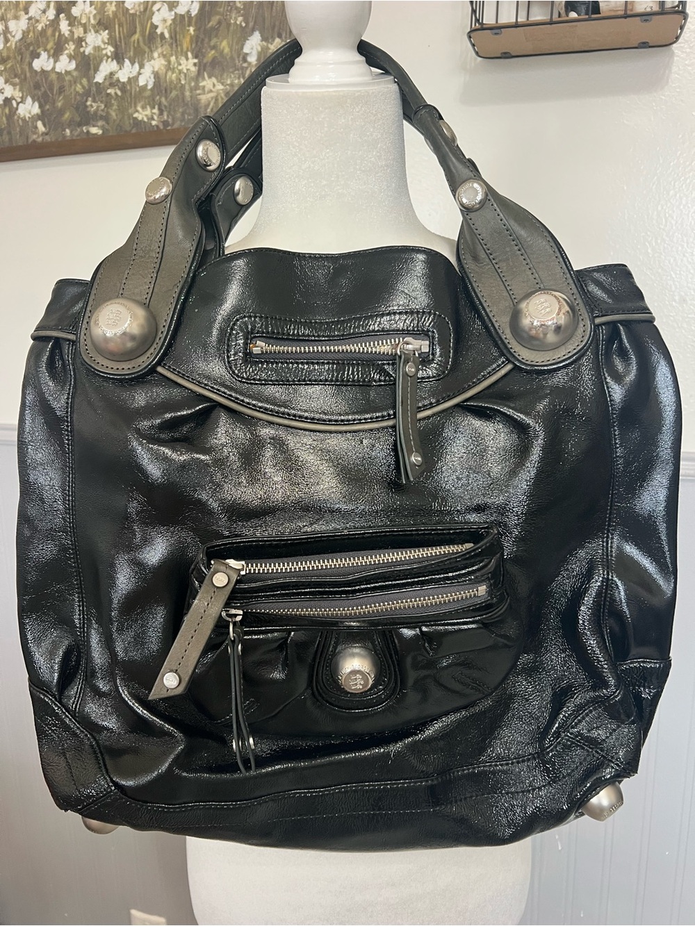 George Gina & Lucy Premium Bag / Chunky Bag / Black and Silver / Y2K aesthetic